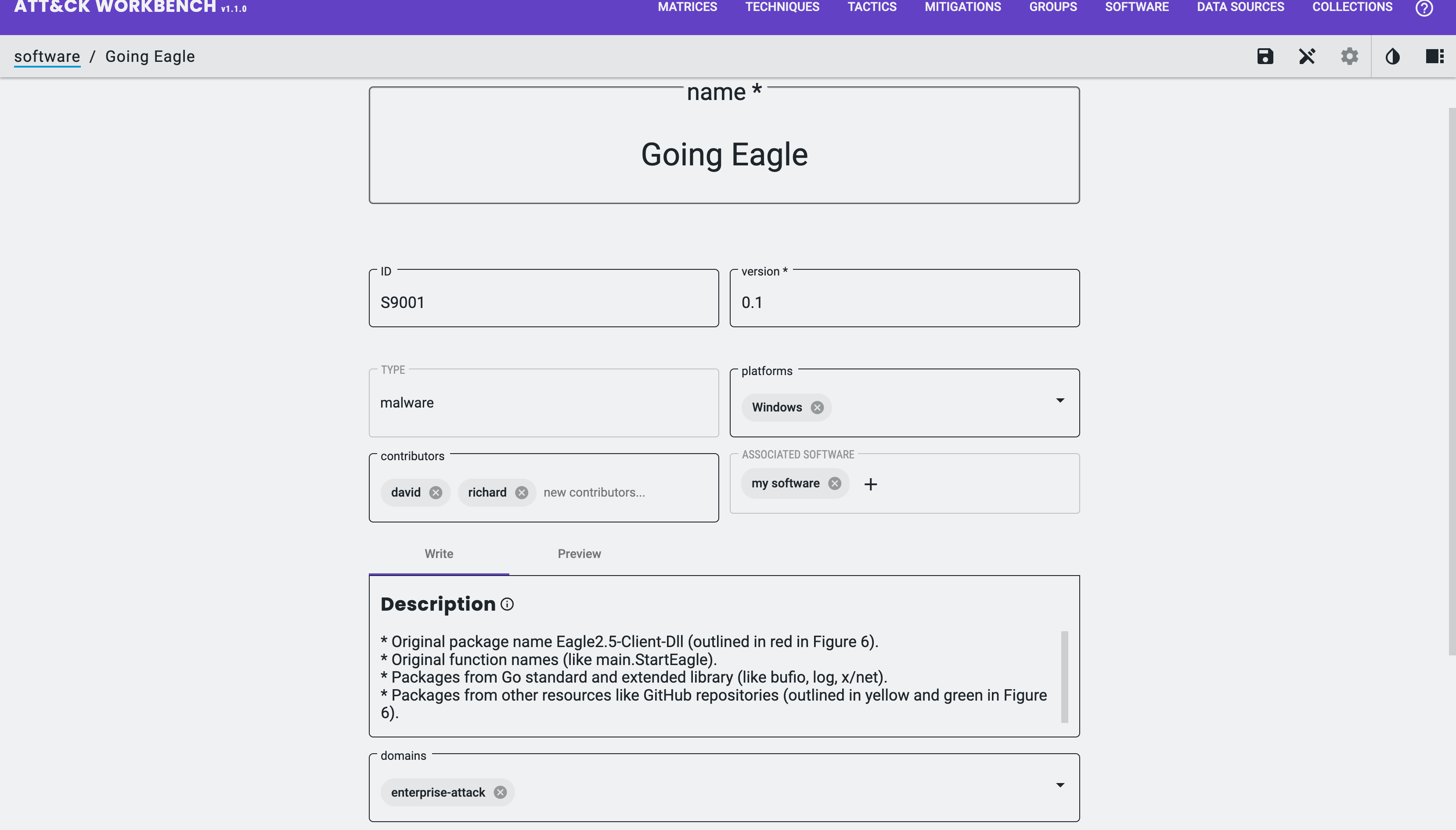 ATT&CK Workbench Create Software ATT&CK Workbench Create Software