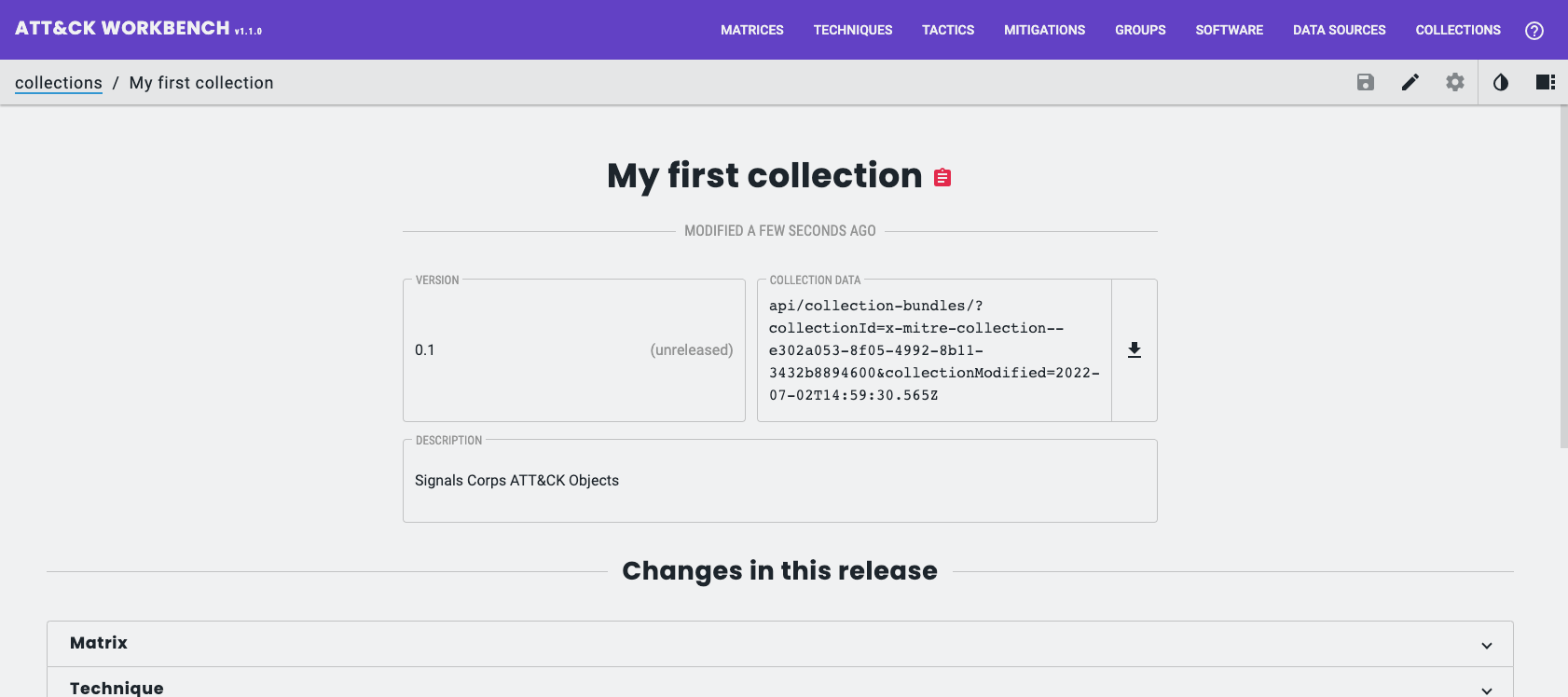 ATT&CK Workbench custom collection ATT&CK Workbench custom collection