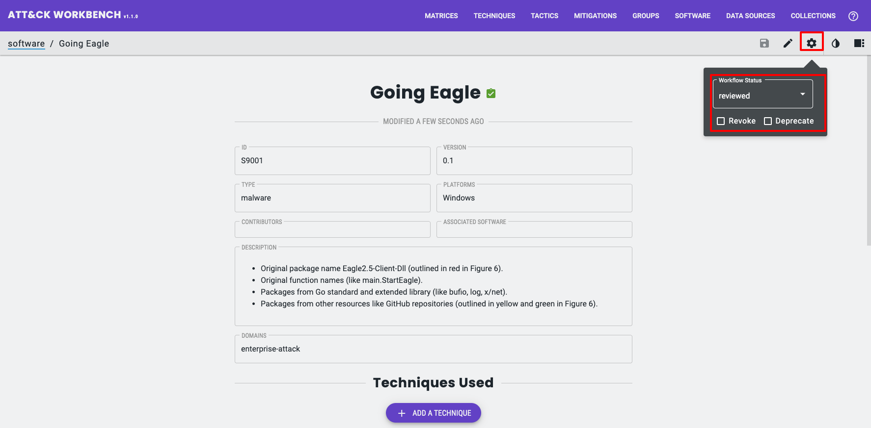 ATT&CK Workbench workflow ATT&CK Workbench workflow